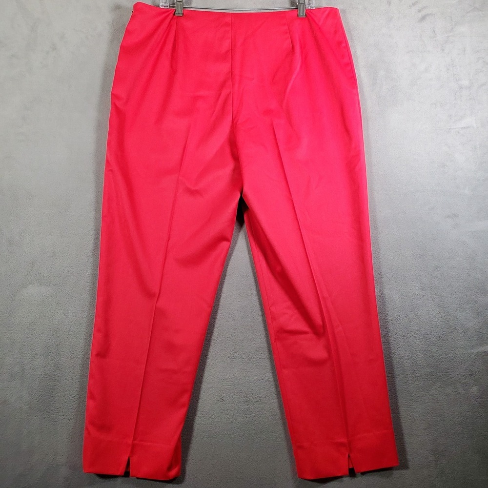 Peace of Cloth Pants Womens‎ 16 Red Straight Leg Career Dress USA Made Classic - Picture 2 of 9